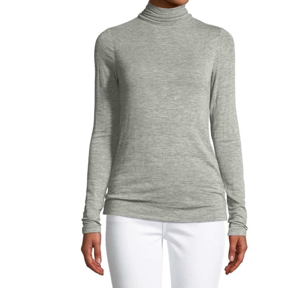 Halston Heritage Long-sleeve Turtleneck, grey Nwt
